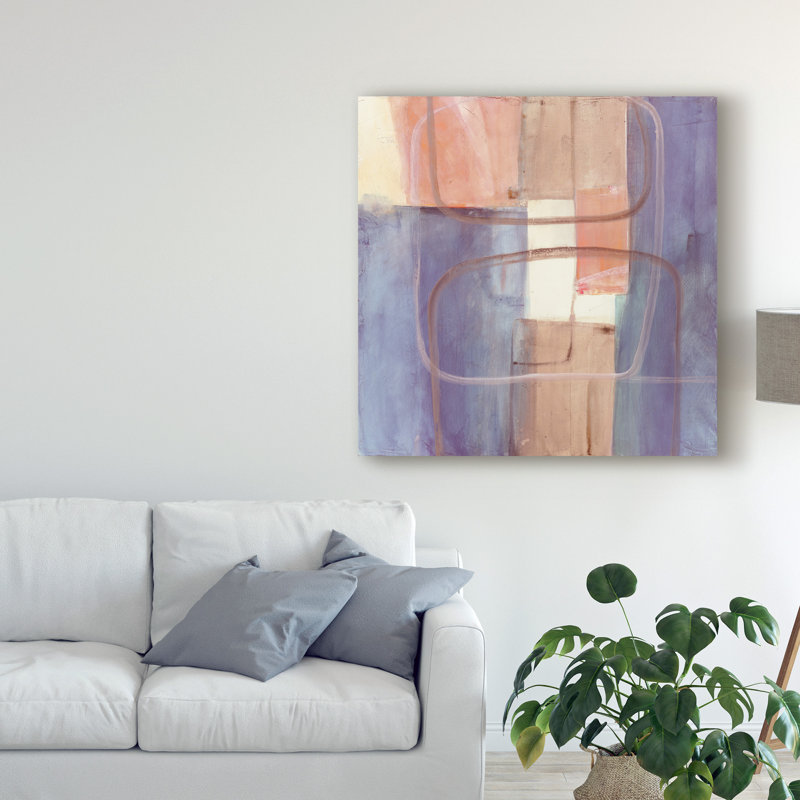 « passage ii rosé mauve », reproduction de peinture à l’acrylique sur toile tendue, H 14 po x l 14 po x P 2 po