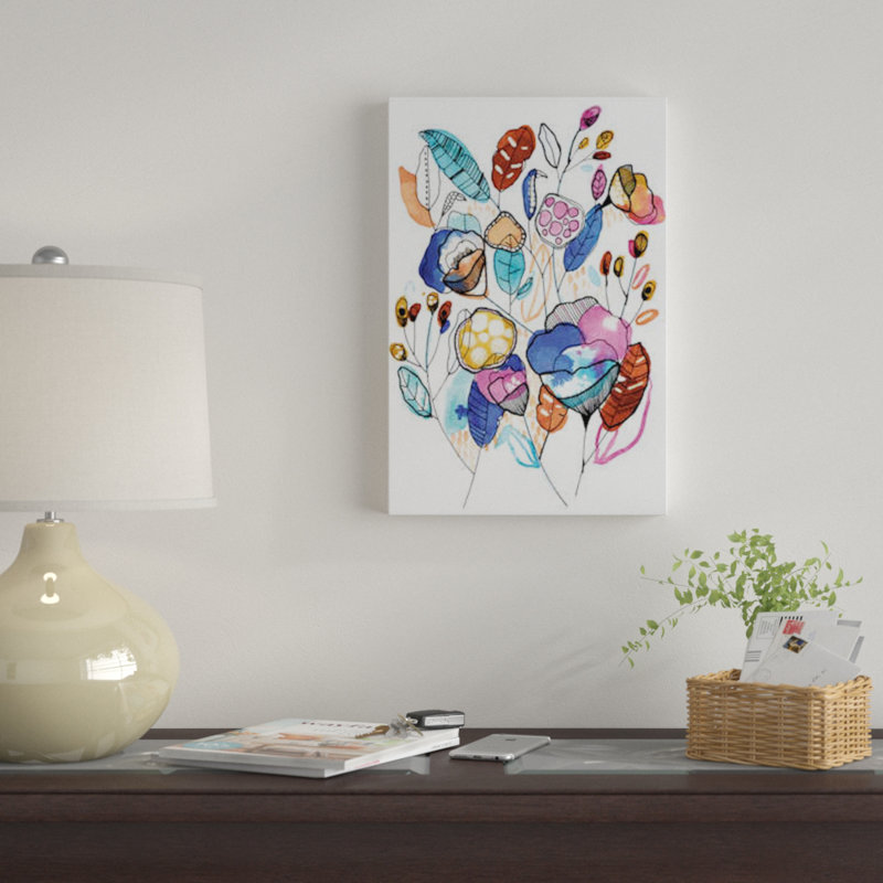 « bouquet », impression sur toile, H 60 po x l 40po x P 1,5 po, Pas de tapis, Toile tendue