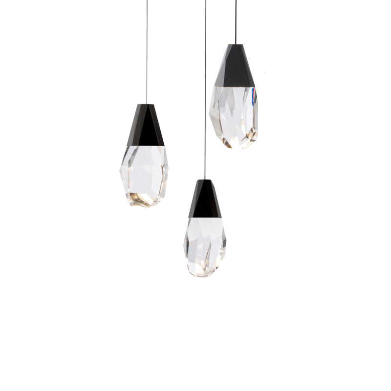 Martini 3 - Light LED Pendant, Black, Optic Haze Crystal