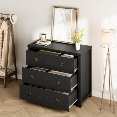 Commode noire moderne pour la chambre à coucher, commode haute pour placard, armoire de rangement verticale élégante pour le salon, la chambre de bébé et le couloir