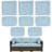 Outdoor 8-Piece 4" Replacement Cushion Set – 3 Seat Cushions, 3 Backrests, 2 Corner Cushions – Cushion Set Only-210960025