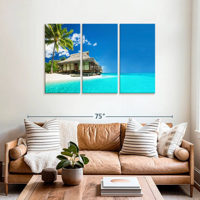 Plage tropicale Gillard Tahiti, H 36 po x l 57 po
