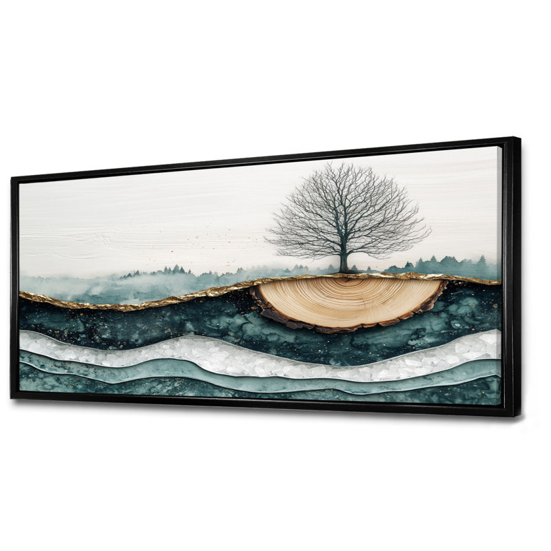 Jackleen - Landscapes Wall Art, H 28 po x l 60 po, Impression encadrée flottante, Noir
