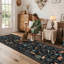 Tapis de couloir noir Garbrand Wild Jungle Animal Design-1527215215