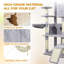 Tour pour arbre à chat 84 po gris clair avec grand poteau à griffes en sisal 84 po-117068742