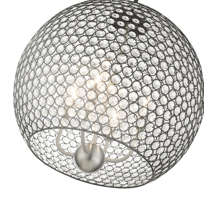 Lustre tambour 4 lumières Ludie, Noir