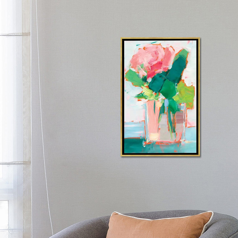 «Cut Flowers II» par Ethan Harper - reproduction d'art, Pas de tapis, H 26 po x l 18 po x 1,5 po, Toile encadrée d'or