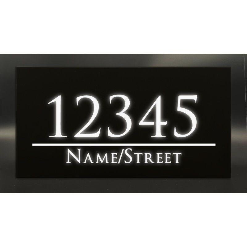 Panneau d'adresse en aluminium illuminé, Bronze foncé