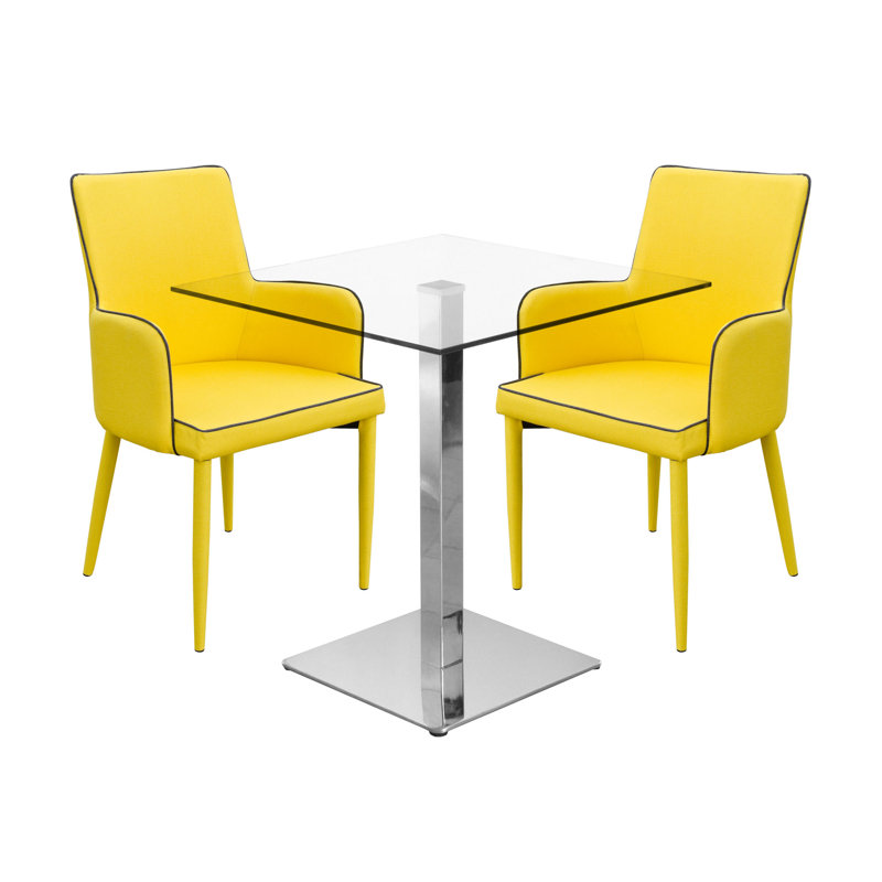 Derose 2 - Person Dining Set, Yellow