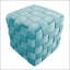 Repose-pieds carré en velours bleu glacier de 16 po-1789964392