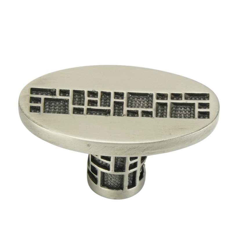 TILE OVAL KNOB; ANTIQUE NICKEL