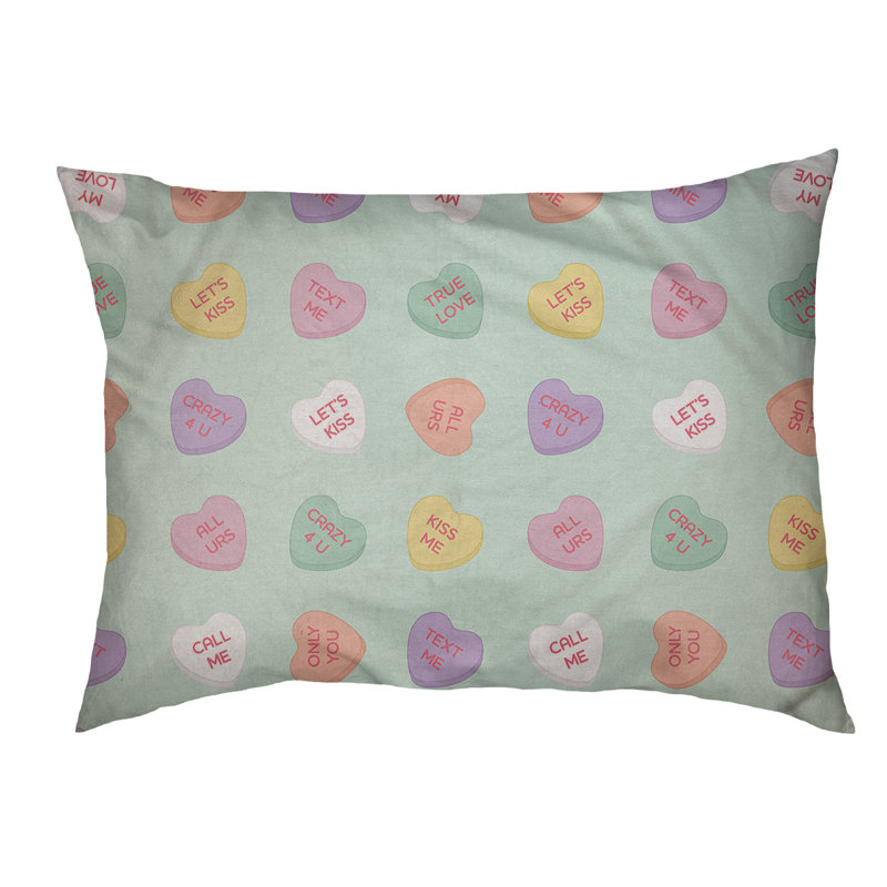Coussin de conception pour l’extérieur à motif dame de bonbon, Large L 40 po x l 50 po, Vert et rose
