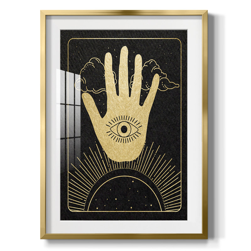 Palmier céleste - impression encadrée, H 25,5 po x l 17,5 po, Doré