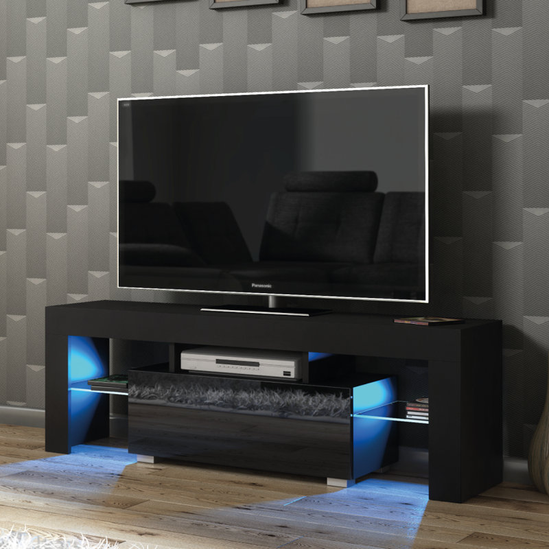 Ashvika Unfinished TV Stand for TVs up to 48", Black