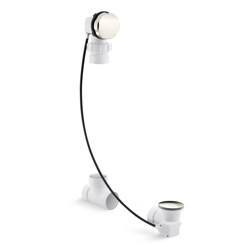 Clearflocable 27" Pop-up Tub Drain with Overflow, Vibrant Brushed Moderne Brass