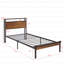 Base de lit plateforme simple en métal avec tête de lit et pied de lit en bois avec port USB, lumières DEL, pas de sommier, grand rangement sous le lit, assemblage facile
