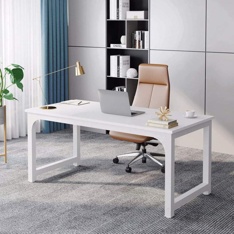 Waltman Desk, White, 29.52" H x 62.99" W x 31.49" D