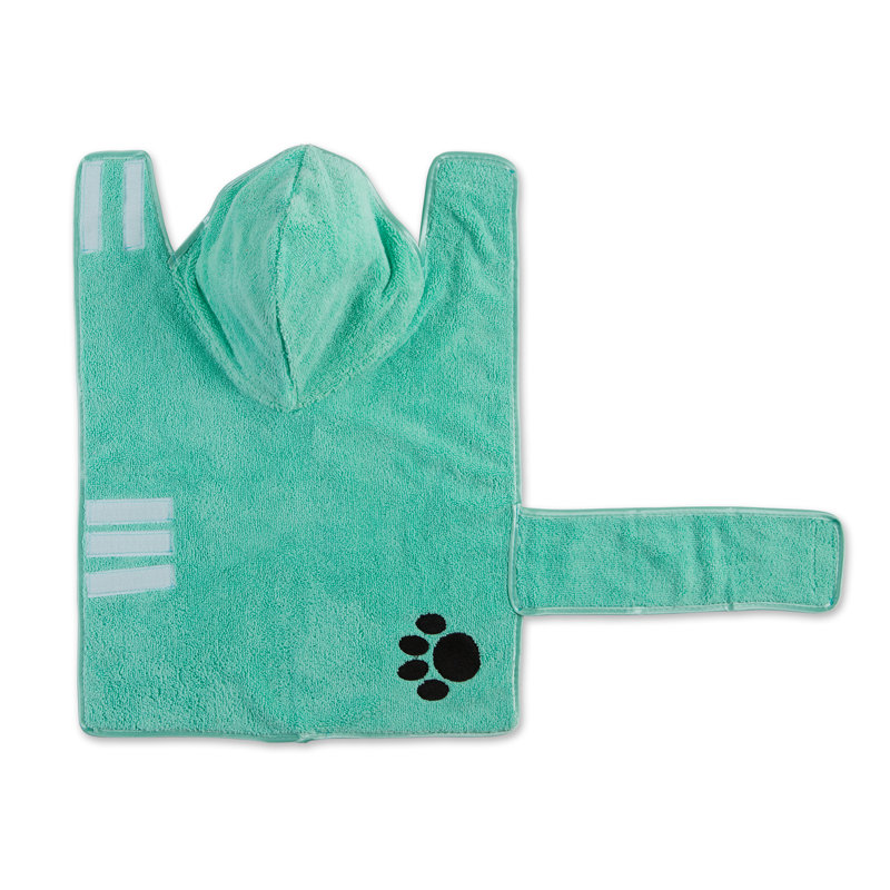 Couverture en polyester AQUA brodé PAW, Aqua, L 17 po x l 14 po