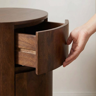 Elegant Brown 18" Wide x 24" High Nightstand with 2-Drawer Storage for Small Spaces