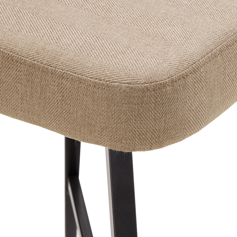 Tabouret de bar et de comptoir pivotant Etna, Tabouret de comptoir (siège d'une hauteur de 26 p, Sergé à chevrons beige