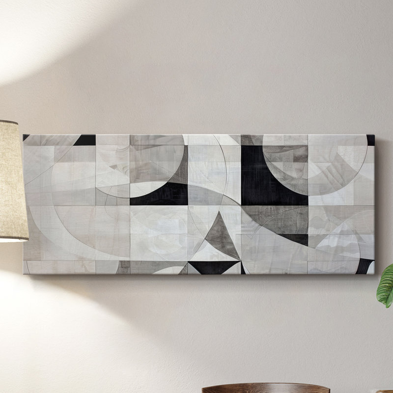 Toile tendue avec châssis abstrait # 1, H 20 po x l 50 po