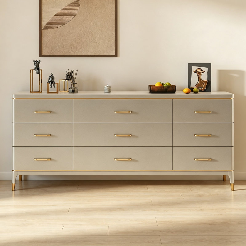 Buffet haut de gamme à tiroirs multiples, H 35,83 po x l 70,87 po x P 15,75 po