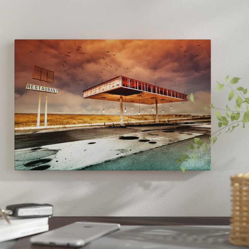 «Gaz Bar Blues», impression sur toile, H 8 po x l 12 po x P 0,75 po, Toile tendue, Pas de tapis