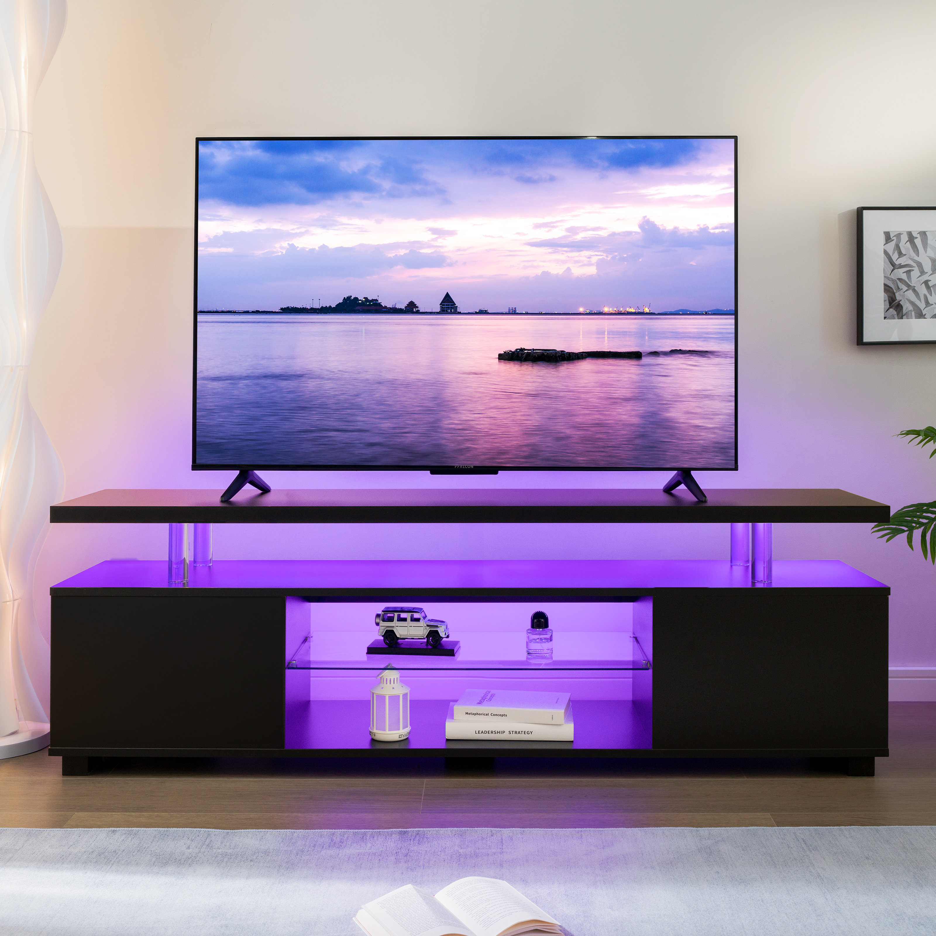 Wrought Studio™ Jacayden TV Stand for 60 Inch TV LED Gaming Entertainment Center Media Storage Console Table with Large Side Cabinet for Living Room & Reviews | Wayfair