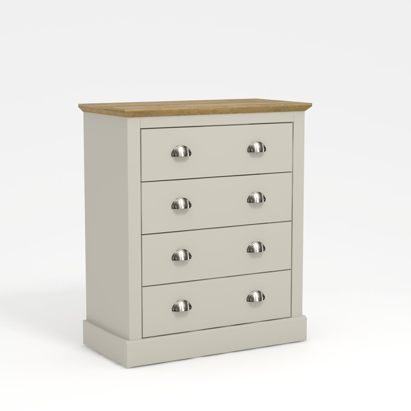 Sufy Octave 4 Drawer Chest of Drawers, Light Grey