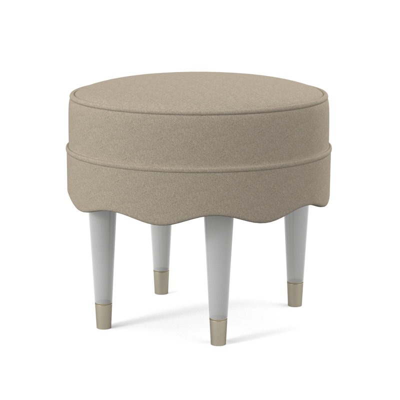 Ripple Round Ottoman, Venice Linen