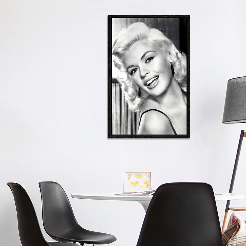 Jayne Mansfield's Gorgeous Smile by Radio Days - Print on Canvas, Black Framed, 101.6 cm H x 66.04 cm W
