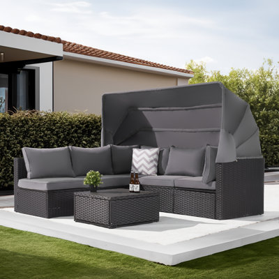 Wicker 5 - Person Patio Conversation Set