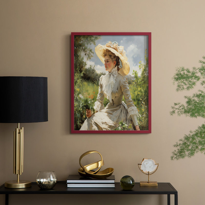«WOMEN Series Dccxxxxxxxxxxxxxxxxxxxxx», reproduction encadrée - bois massif, Rouge, H 15 po x l 12 po