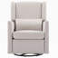 Fauteuil à bascule pivotant à oreilles avec mouvement coulissant, revêtement en lin et repose-pieds à 3 positions pour un confort ultime