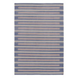 Rug & Kilim’S Contemporary Dhurrie Rug In Blue And Cream With Stripes