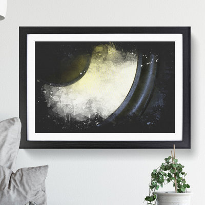 Yellow Speaker Paint Splash - Picture Frame Graphic Art