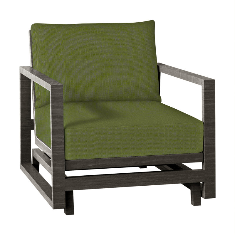 Avondale Patio Lounge Chair with Cushions, No Welt + Standard Fill, Linen Forest, Slate Gray