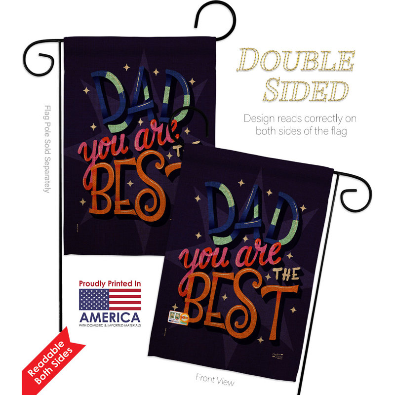 Double Sided 18.5'' H x 13'' W Polyester Father's Day Flag Set
