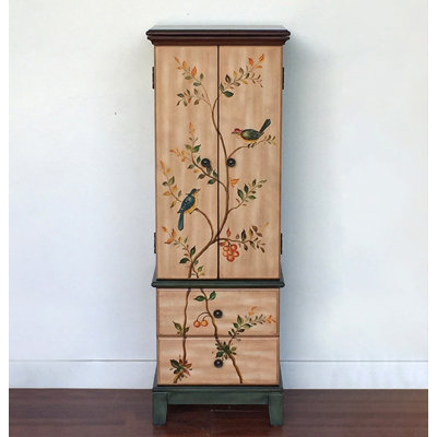 Luxury Light Oak Painted Jewelry Cabinet