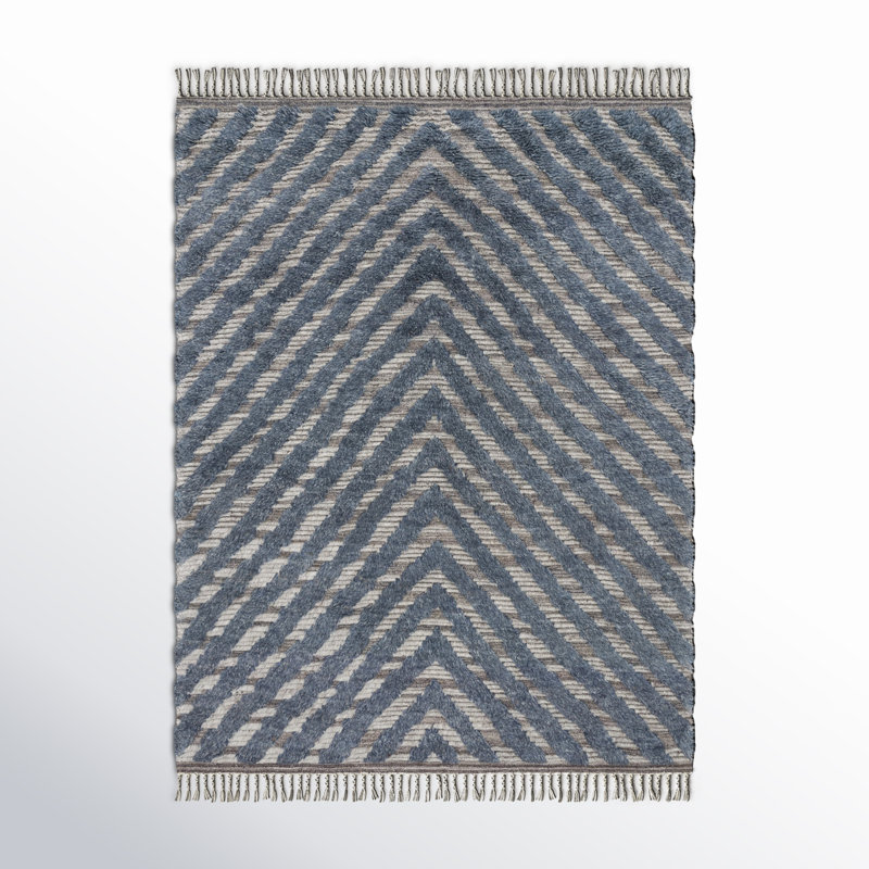 Benjamin Hand Knotted Chevron Indoor Rug, Rectangle 4' x 6'
