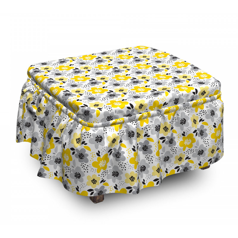 Housse pour repose-pieds abstract fleurs