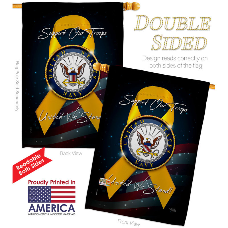 Double Sided 40'' H x 28'' W Polyester, Navy