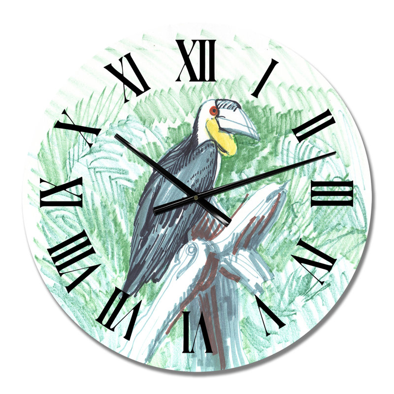 Wreathed Hornbill Rhyticeros Undulatus - Traditional Wall Clock, Medium