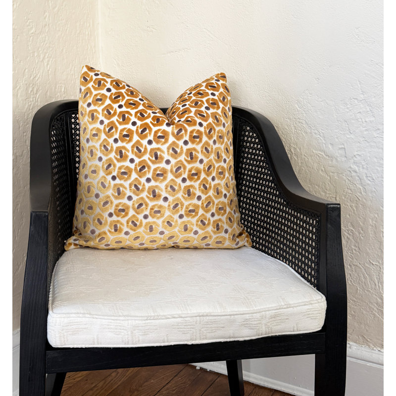 Housse de coussin en velours Broken Rings, Carré 20 po, Doré