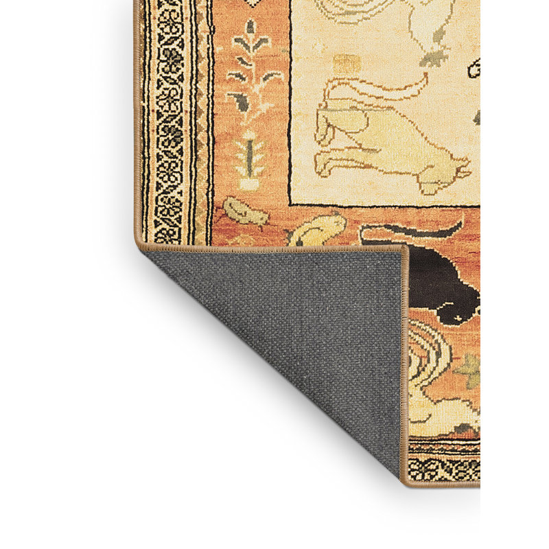 Tapis en laine / polyester tissé à la machine Aundrey en brun / noir / beige, Rectangle 8 pi x 12 pi