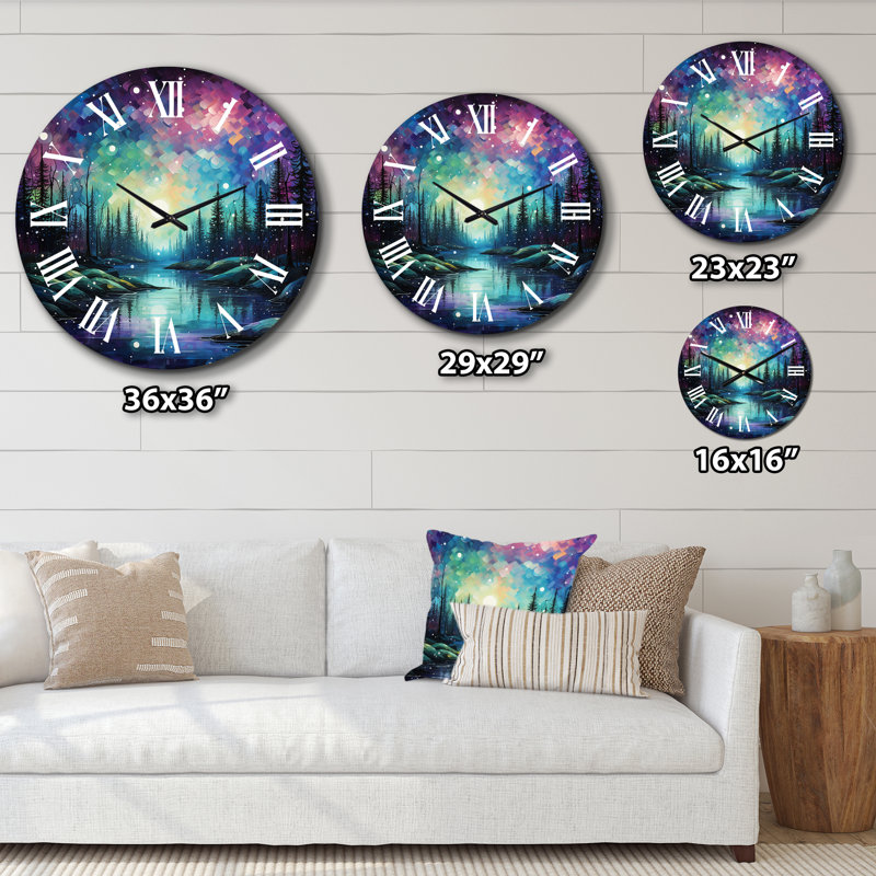 Aurora Borealis Dancing Lights IX - Aurora Borealis Wall Clock, Medium