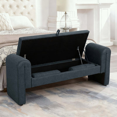 Banc de rangement en velours pour deux