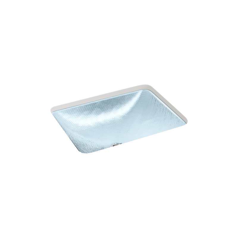 Yepsen Glass Undermount Bathroom Sink, Light Blue