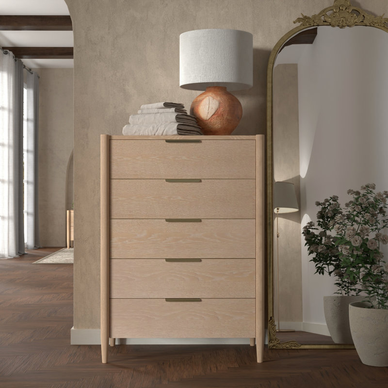 Commode 5 tiroirs Reece, Naturel