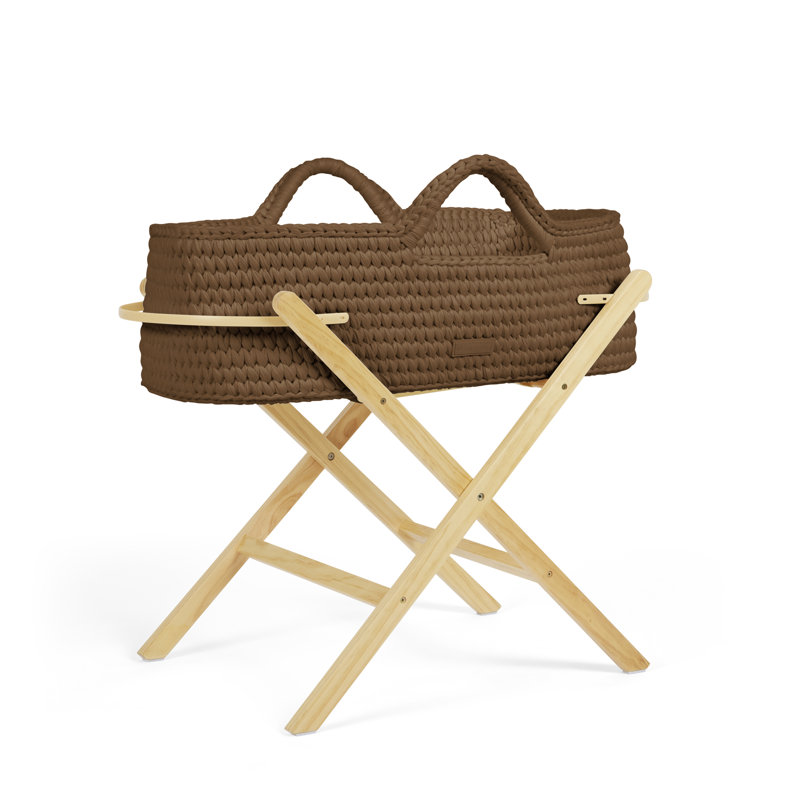Nova Moses Basket & Pine Stand, Mocha